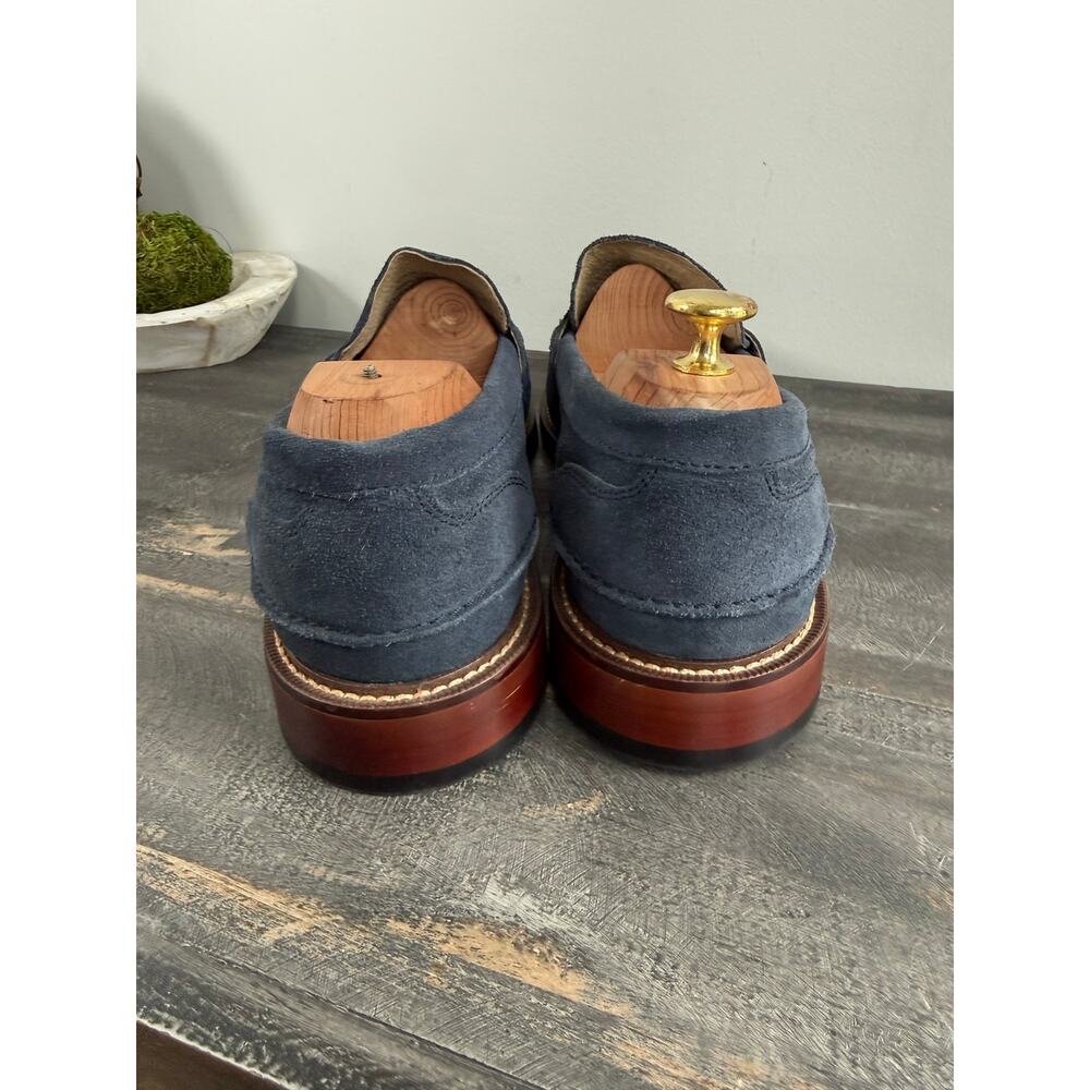 Banana Republic Men’s Navy Blue Suede Penny Loafers Size 10 Ortholite Preppy - Picture 4 of 7
